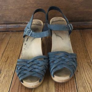 Swedish Hasbeens Braided High light blue sz 36